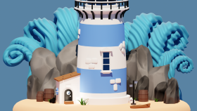 Stylized Lighthouse Scene
