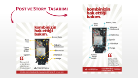 Kombi bakımı sosyal medya gönderi tasarımı