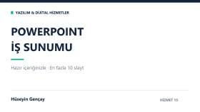 içeriğinizi okunaklı bir iş sunumuna dönüştürürüm