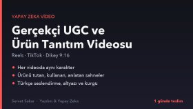 yapay zeka ile gerçekçi UGC ve ürün tanıtım videosu yaparım