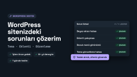WordPress sitenizdeki sorunları çözer, düzenlemeleri yaparım