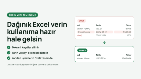 dağınık Excel dosyanızı kullanıma hazır hale getiririm