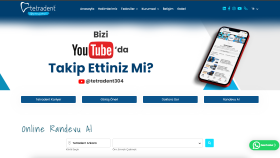 Randevu ve çeşitli entegrasyonlar & çoklu dilli Dişçi sitesi