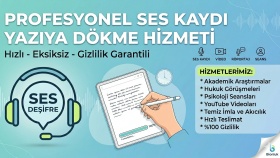 yüksek odak ve gizlilikle ses kayıtlarınızı deşifre ederim
