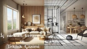 modern iç mekan tasarımı ve teknik çizim yaparım