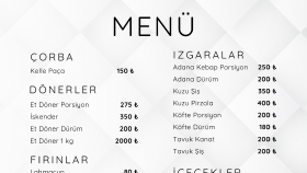 Modern ve Sade Menü Tasarımları