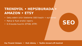 Trendyol, Hepsiburada, Amazon ve Etsy ürün listelemesi yaparım