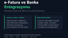 e-fatura ve banka entegrasyonunu sisteminize kurabilirim