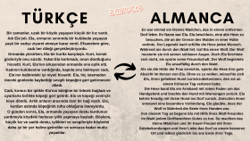 Örnek Türkçe dilinden Almanca diline çeviri