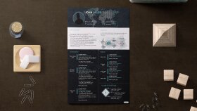 CV / Portfolio - Black & Blue Theme (Page 1/2)
