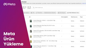 Motor Yağı ürünleri XML ile Meta E-Ticaret'e eklendi