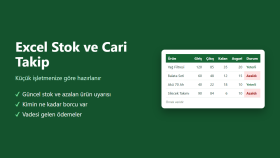 Excel stok ve cari takip dosyanızı hazırlarım