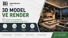 mimari projeleriniz için 3D model ve render yapıyorum