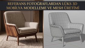 fotoğraftan veya referanstan 3D mobilya modellerim