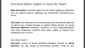 Kick-boks eğitimi veren bir spor kulübü için yazdığım içerik