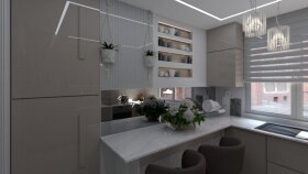 mekanlar için modern 3D mutfak tasarımı ve render hazırlarım
