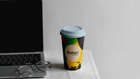Bateri Cafe&Restaurant kağıt bardak tasarımı