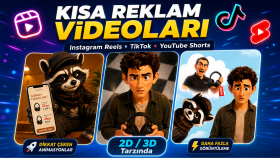 markanız için kısa animasyonlu reklam videosu hazırlarım