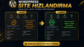 wordpress sitenizin maksimum hızda çalışmasını sağlarım