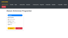 Gym Bro Node.js Tabanlı Antrenman Yönetim Takip Uygulaması