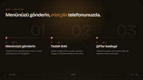 QR menü süreci: menü gönder, taslak linki, baskıya hazır QR
