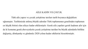 Kadın, aile ve çocuğun tarihsel dönüşümü içerikli makale