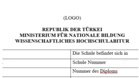 Lise Diploma Çevirisi - TR > ALM