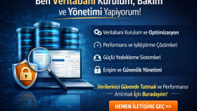 veritabanı kurulumu, bakımı ve yönetimi yaparım