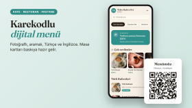 Kafe için fotoğraflı karekodlu QR menü (örnek tasarım)