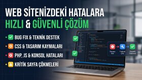 web sitenizdeki teknik hataları ve bug'ları çözerim