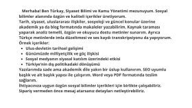 Sosyal Bilimler Uzmanı İçerik Yazarı | Tarih, Siyaset, Günde