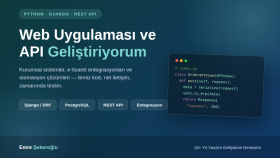 Python/Django ile web uygulaması ve API geliştiririm