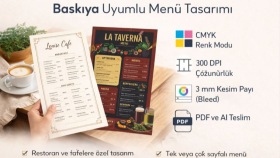 restoran kafe için baskıya hazır menü tasarımı hazırlıyorum