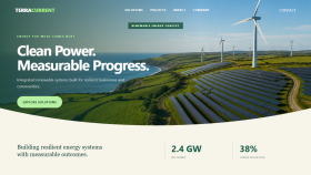 TerraCurrent — İngilizce Enerji Web Sitesi Konsepti