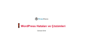 WordPress hatalarını çözebilirim