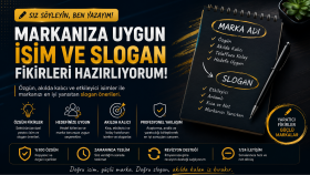 markanıza uygun isim ve slogan fikirleri hazırlarım