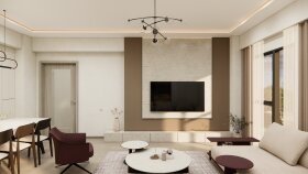 Modern Daire Salon ve Mutfak İç Mekan Tasarımı