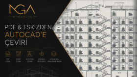 pdf & eskizden plan kesit görünüşü autocad'e çevirebilirim