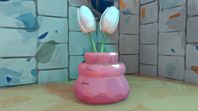 Stilize 3D Obje ve Mekân Sahnesi 