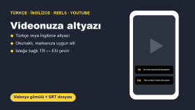 videolarınıza Türkçe ve İngilizce altyazı eklerim