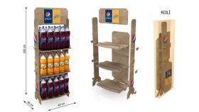 Pepsico demonte ahşap ayaklı stand