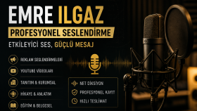 etkileyici ve profesyonel bir şekilde seslendirme yaparım