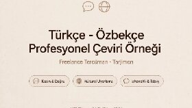 Türkçe - Özbekçe Profesyonel Çeviri Örneği