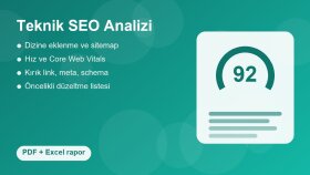 web sitenizin teknik SEO analizini yapıp raporlayabilirim