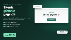 sitenizi alan adı, hosting ve SSL ile yayına alırım