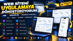 web sitenizi PWA ve masaüstü EXE uygulamasına dönüştürürüm