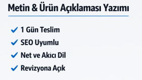ürün açıklaması ve sosyal medya metinleri yazıyorum