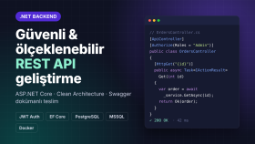 .NET ile güvenli ve ölçeklenebilir backend API geliştiririm