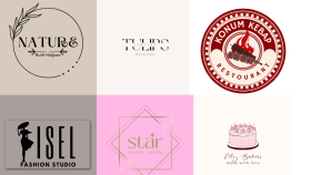 minimalist/flat logolar tasarlarım