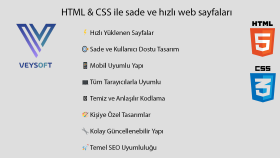 HTML & CSS ile sade ve hızlı web sayfaları yapabilirim